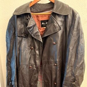 VINTAGE MAC MOR LEATHER MENS TRENCH COAT